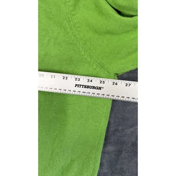 Vintage Women's Full Zip Green Sweater W/ Festive Scarf 3X Tiara International - Picture 9 of 10